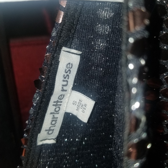 Charlotte Russe Gold Sequins shorts Jumper - Picture 3 of 3